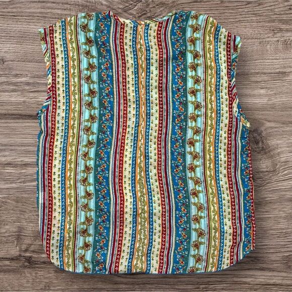 Feelib Feel Liberated Flowy Sheer Hi-Low Floral Tank Top Vibrant Multi-Color - Picture 2 of 4